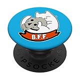 Amigos lechosos del gato de dibujos animados siempre abrazos PopSockets PopGrip...