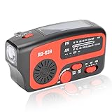 Radio de Manivela, 1200 MAh Power Bank Am FM Radio Meteorológica para Exteriores