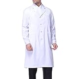 Sasairy Unisex Bata Médico Manga Larga Bata de Laboratorio Enfermera Sanitaria de Trabajo...