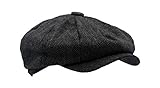WALKER AND HAWKES - Gorra Tommy Baker Boy de lana de 8 paneles, Grey Herringbone, S