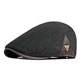 Adantico Hombre de la Boina Gorra de Invierno Sombrero Newsboy Caps (Negro)