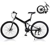 Bicicleta de montaña Plegable de 26 Pulgadas para Adultos Bicicleta de montaña de 21...