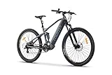 Moma Bikes Bicicleta Electrica, EMTB-29', Full Suspension, SHIMANO 24v, Frenos de Disco...