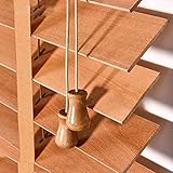 QHENS Persianas De Madera para El Baño con Cordón, Persianas Venecianas con Pantalla De...