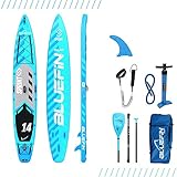 Bluefin SUP Sprint para Travesía | Tabla de Paddle Surf Hinchable de 14’ | Remo Liviano...