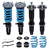 maXpeedingrods 4x Coilover Regulable de 24 Niveles, Amortiguador Roscado para BMW E46...