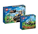 Lego City Set 60390 - Cargadora de ruedas, juguete para excavadora (60385) + tractor...