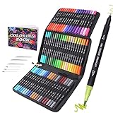 Diuraa 72 Rotuladores Lettering, Rotuladores Punta Pincel Lettering Kit para Niñas,Dual...