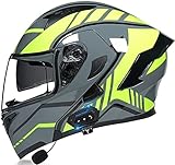 Casco De Moto Modular Bluetooth Integrado, ECE Homologado, con Doble Visera Bluetooth...