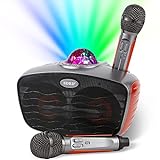 MÃ¡quina de karaoke Bluetooth, sistema de pa portÃ¡til con 2 micrÃ³fonos inalÃ¡mbricos,...