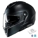 HJC I90 Bluetooth Sena Intercom Integrado Negro Mate - Casco de Moto Modular P/J + Pinlock...