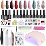 Kit Uñas Semipermanentes, Kastiny Esmaltes Semipermanentes Kit Completo, 10 Colores Kit...