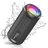 UOHHBOE Altavoz Bluetooth Potente, Altavoz Bluetooth Portatil con Luces LED, Sonido Stereo...