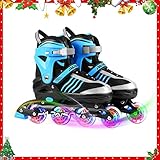 XIUWOUG Patines en línea Ajustables para niños, Patines en línea 27-41, Superficie...