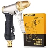 FANHAO Pistola de manguera de jardín con boquilla de latón completa, pistola de riego...