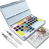 Juego de Acuarelas Profesionales 36 Colores, Incluye 36 Colores de Acuarela, 12 Papeles de...