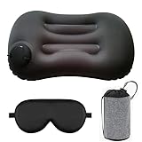 Almohada Hinchable de Playa, Almohada Camping con Máscara de Ojos para Dormir, Almohada...