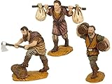 OLIVER Caja 3 Figuras 10 cm. (leñador con Hacha)