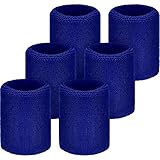 WILLBOND 6 Piezas Muñequeras de Fútbol Baloncesto Correr Athletik Azul