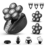 MOTLATA Afeitadora eléctrica 6D para hombres calvos 7 en 1 profesional maquinillas de...