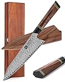 XINZUO 21.5cm Cuchillo de Chef Acero de Damasco, Cuchillo de Cocina Kiritsuke Forjado a...