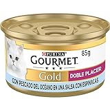 Purina Gourmet Gold Doble Placer, Comida HÃºmeda para Gato Pescado del OcÃ©ano, 24 latas...
