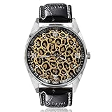 Relojes de pulsera de cuarzo con patrón de leopardo, para mujeres y hombres, relojes de...