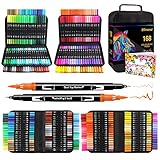 Efimeso 168 Colores Rotuladores Lettering, Rotuladores Punta Pincel Brush Pen Lettering...