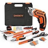 Kit de herramientas para el hogar de 159 piezas con destornillador inalámbrico recargable...