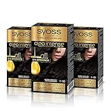Syoss Oleo Intense Tinte permanente sin amoniaco 1-10 negro intenso (pack de 3), tinte...