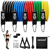 Gomas elasticas musculación Kit 150 lbs de 12 Bandas de Resistencia para Yoga calistenia...