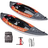 Am AQUA MARINA Kayak Inflable de travesía para 2 Personas MEMBA-390 Naranja Set Todo...