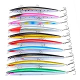Nuguri Señuelos de Pesca Pack de Pesca Catching/Spinning – Señuelos Duros Flotantes...