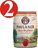 2 x Paulaner Hefe-Weissbier Naturtrüb 5,5% vol Partido estaño 5 litros