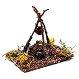 Tradineur - Figura fogata pequeña con luz incorporada - Fabricado en plástico -...