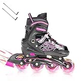 Opurtdor Patines en Linea Ajustables con Ruedas Iluminadas, Patines con Marco de Aluminio...