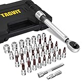 TAGVIT Llave Dinamométrica 1/4', Precisión ±3%, 5-25 Nm Llaves Dinamométricas Kit con...