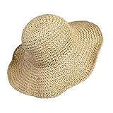 Sombrero de Paja de Las Mujeres, Playa de Verano Sombrero de Sol Plegable Gorra de Sol de...