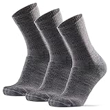 DANISH ENDURANCE Calcetines Ligeros de Senderismo y Trekking de Lana Merino 3 pares (Gris,...