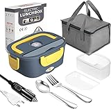 Fiambrera Electrica 3 en 1 12V/24V/220V Fiambreras Comida Trabajo 1.5L Calentador de...