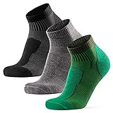 DANISH ENDURANCE Hiking Low-Cut Socks, 3 Pack (Multicolor (1x Gris, 1x Negro, 1x Verde...