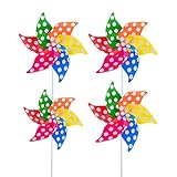 Modou (4 unidades) de molinillos de viento coloridos como regalo para niños para jugar o...