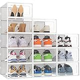 HOMIDEC 12 pcs Cajas de Zapatos,Cajas de Almacenamiento de Zapatos de Plástico...
