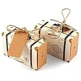 Juego de 50 cajas de papel natural para bodas, fiestas y dulces de Awtlife