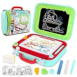 Vanplay Pizarra Mágica para Niños, 2 en 1 Caballete Doble Cara Bibujo Tablero del Doodle...