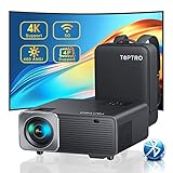 Proyector 4K Soporte, 460ANSI TOPTRO Proyector 5G WiFi Bluetooth Full HD 1080P Nativo,...