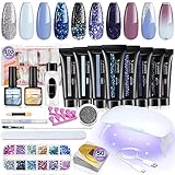 Skymore Uñas de Gel Kit Completo con LED/UV de Lámpara de Secador de Uñas, 8 * 15 ml...