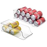 mDesign Juego de 2 Cajas de almacenaje para Nevera y congelador – Envases de plástico...