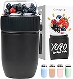 Coninx Porta Yogur - Taza para Llevar - Vaso Cereales - Bol para Cereales sin BPA con Tapa...