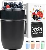 Coninx Porta Yogur - Taza para Llevar - Vaso Cereales - Bol para Cereales sin BPA con Tapa...